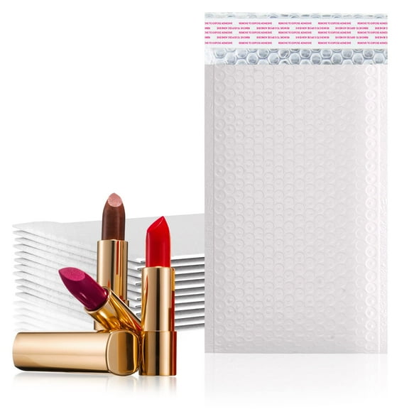 White Poly Bubble Mailers, Waterproof Self-Seal, 500 Count, 4 x 7 in