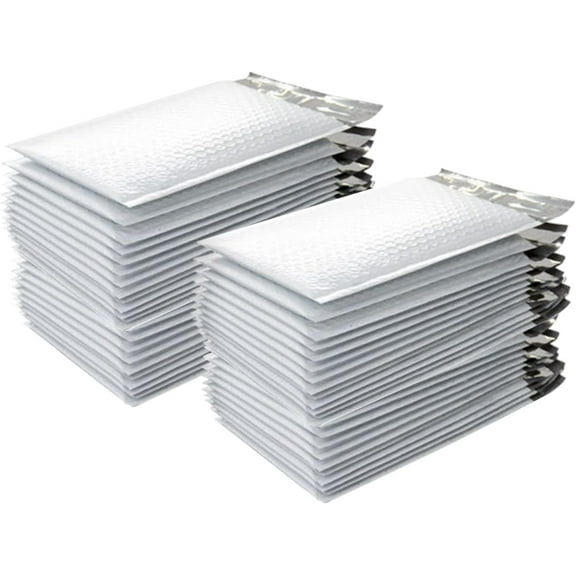 White Poly Bubble Mailers Size 7.25" X 12" #1 Shipping Mailing Bubble Padded Envelopes, Mailing Bags, Inside Space 7.25" X 11"- Pack of 100