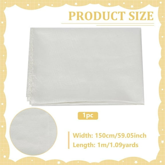White Poly Cotton Broadcloth Fabric 5939inch Inside Silver Wires Plain Solid Color Linen Fabric Garments Crafts Accessories for Table Cloth Embroidery Backing Quilting Sewing