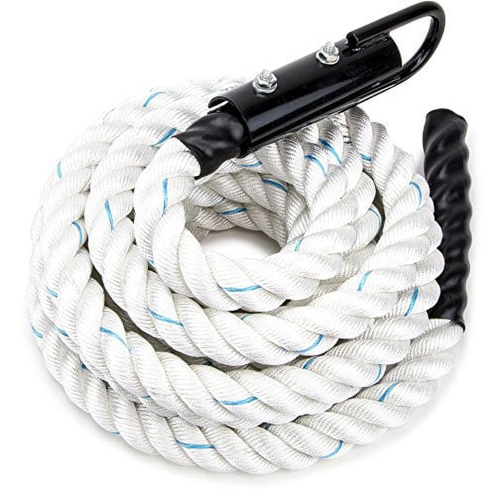 White Poly Dac Gym Climbing Rope, Knotless, 15' 