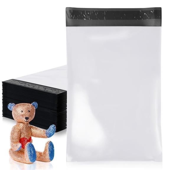 Poly Mailers Shipping Bags, Self Seal Polyethylene, White, 3000 count, 7.5 x 10.5 in