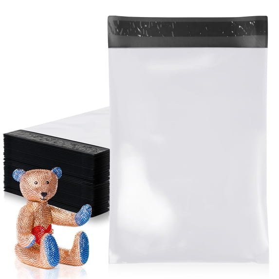 Poly Mailers 3000 pack 9 x 12 in 2 mil Polyethylene White Self Seal Waterproof