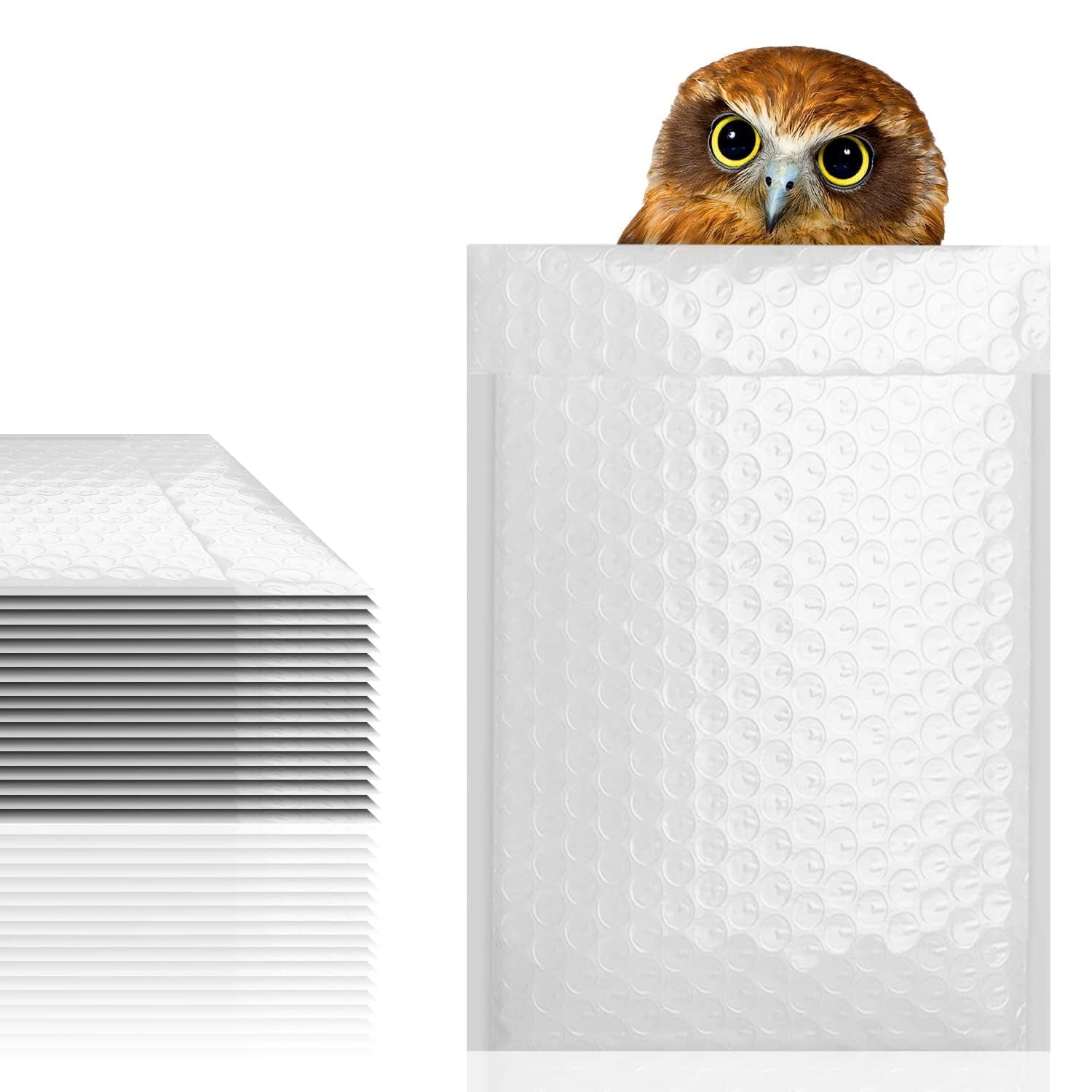 White Poly bubble mailers 7.25 x 11 Padded envelopes 7 1/4 x 11. Pack of 20 Poly cushion envelopes. Exterior size 8 x 11.25 8 x 11 1/4. Peel and Seal. Mailing, shipping, packaging