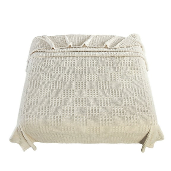 White Polyester Fleece Throw Blanket For Sofa Couch Office Home Soft And Warm 27.56X39.37 Inch