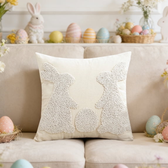 White Polyester Pillowcase for Bed and Sofa Decoration, Standard Size 45x45cm, Home Bedding and Living Room Accent