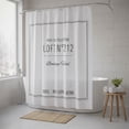 thumbnail image 1 of White Polyester Shower Curtain - 79x71 inches - Black Writing Design, 1 of 7