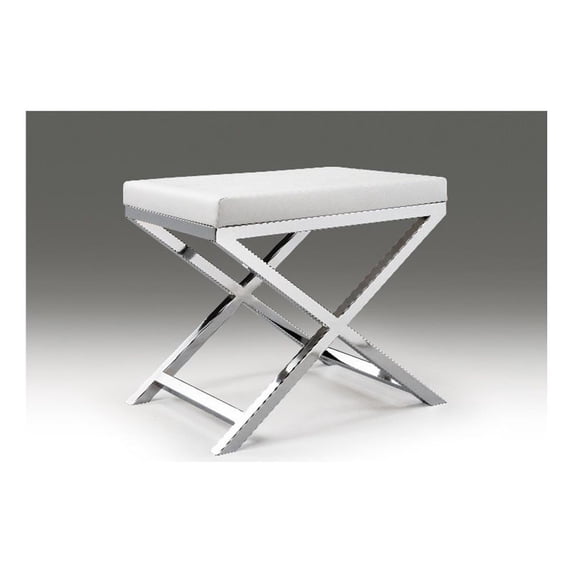 White Polyurethane Chair with Chrome Base