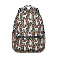 thumbnail image 1 of White Poodle Dog Hawaiian Floral Backpack for School,Cute School Bag,Schoolbag with Adjustable Shoulder Straps & Padded Back,15.3"x11"x7.1".﻿, 1 of 6