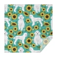 thumbnail image 1 of White Poodle Dog and Sunflowers Square Tablecloth,Waterproof Square Table Cover,Wipeable Spillproof Washable Table Cover for Home Kitchen Party Decor 42"X42"(107x107cm), 1 of 6