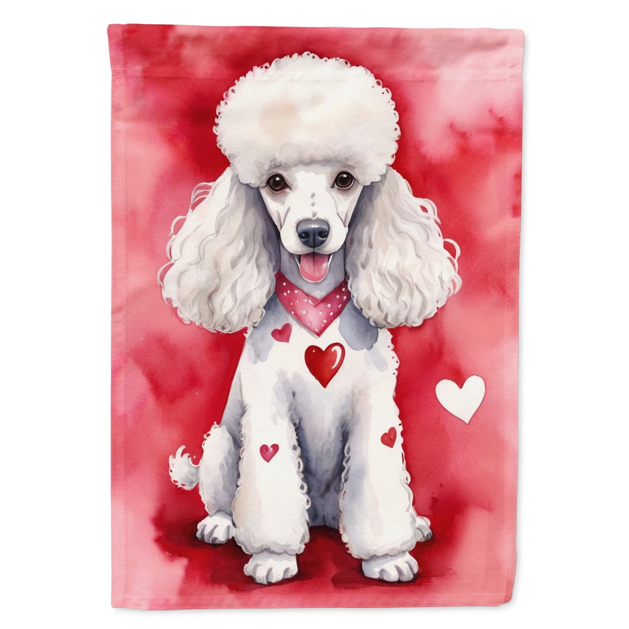 White Poodle My Valentine Garden Flag 11.25 in x 15.5 in