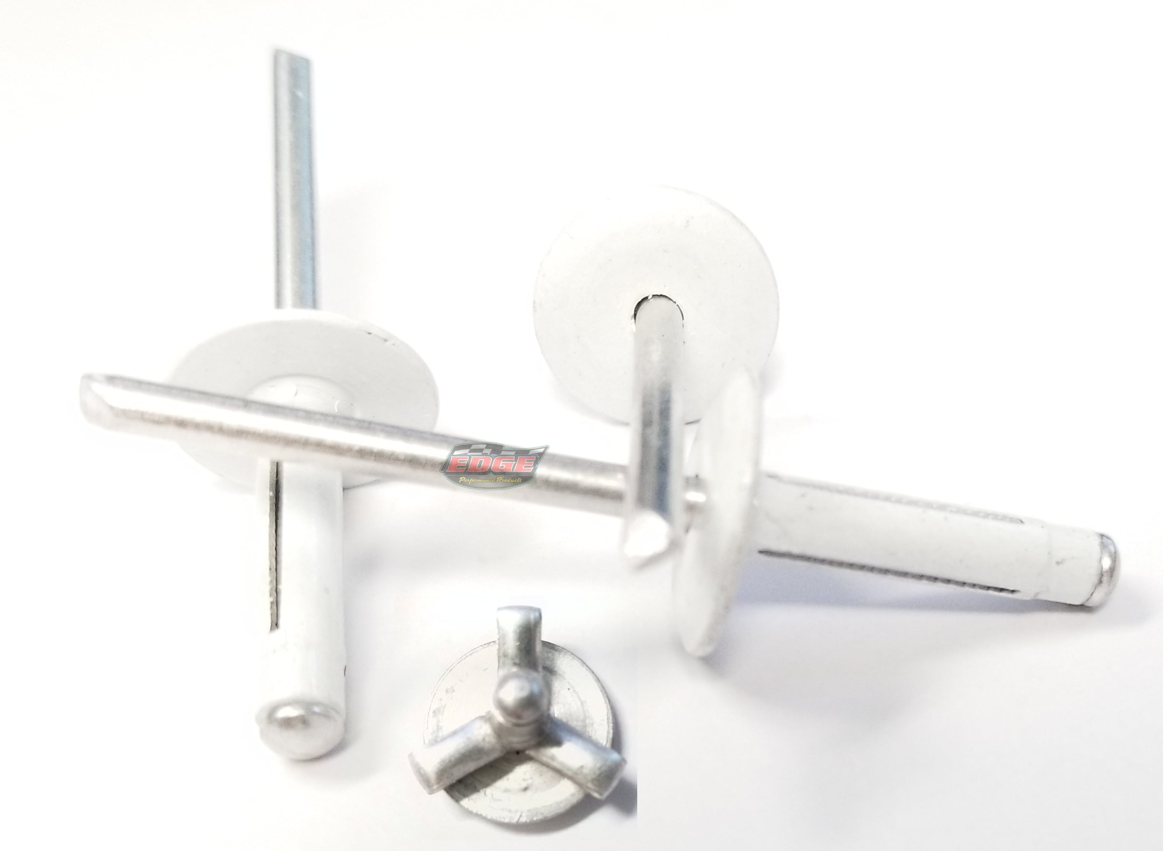 White Pop Rivets 3/16" Tri-Fold Medium Aluminum Head Steel Mandrel .040 ...