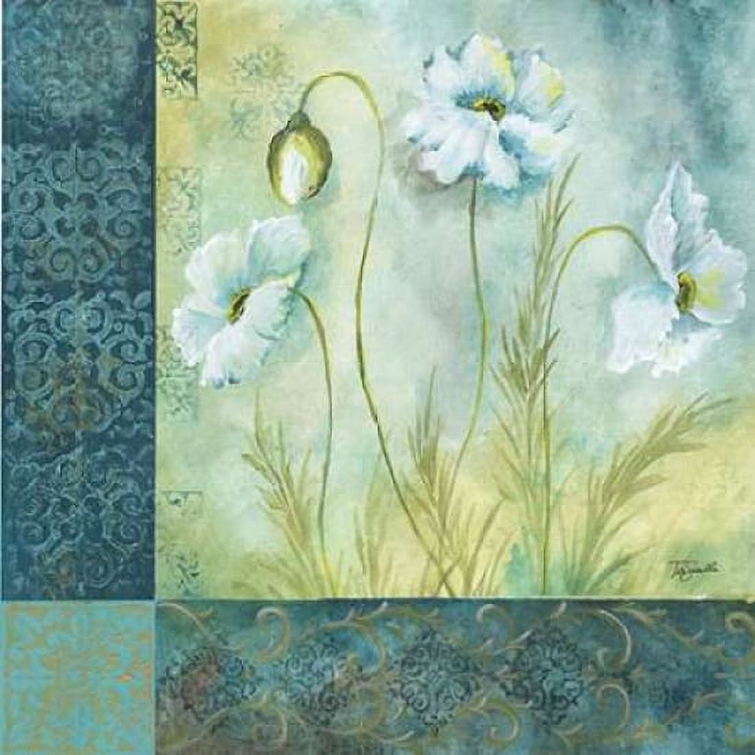 White Poppy Garden I Canvas Art - Tre Sorelle Studios (24 x 24)