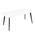 thumbnail image 1 of White Porcelain 63'' Dining Table, Adorns Kitchen & Leisure Areas, Easy To Assemble Ceramic Table In White, Industrial Style Quick Setup, 1 of 4