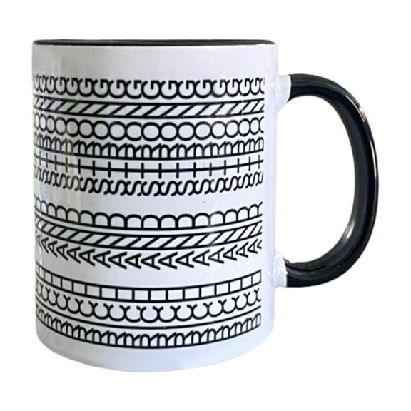White Porcelain Drinking Cup with Hidden Design, Elegant Ceramic Mug for Living Room/Tea Table