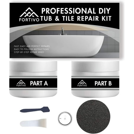 White Porcelain Repair Kit, Fiberglass Tub Repair Kit for Sink, Shower & Countertop - Tile Repair Kit, Acrylic Tub Kit Repair Kit White, Cracked Porcelain Sink Repair Kit