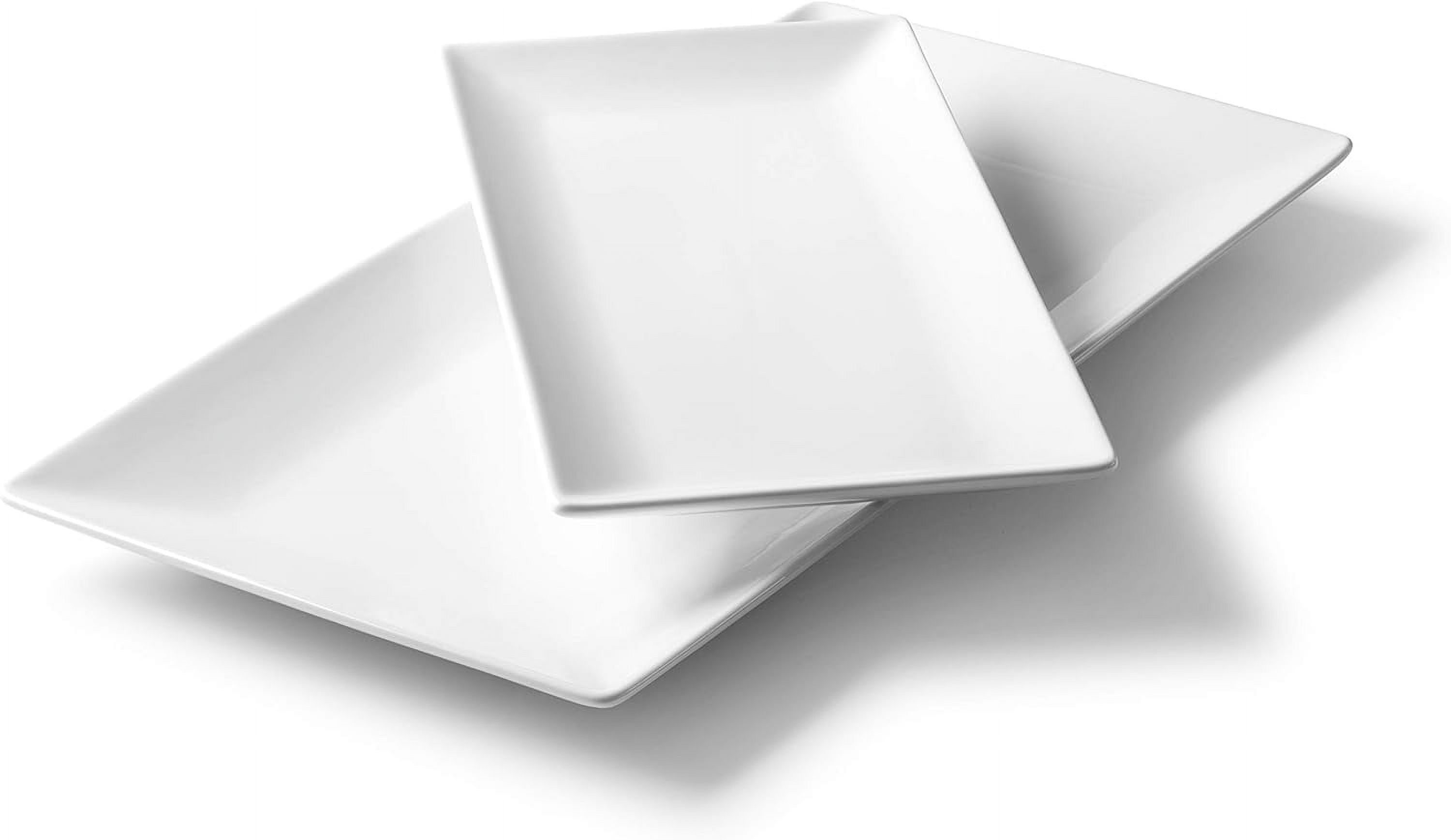 White Porcelain Serving Platter Set W Pure Pattern (2Pack) Small And