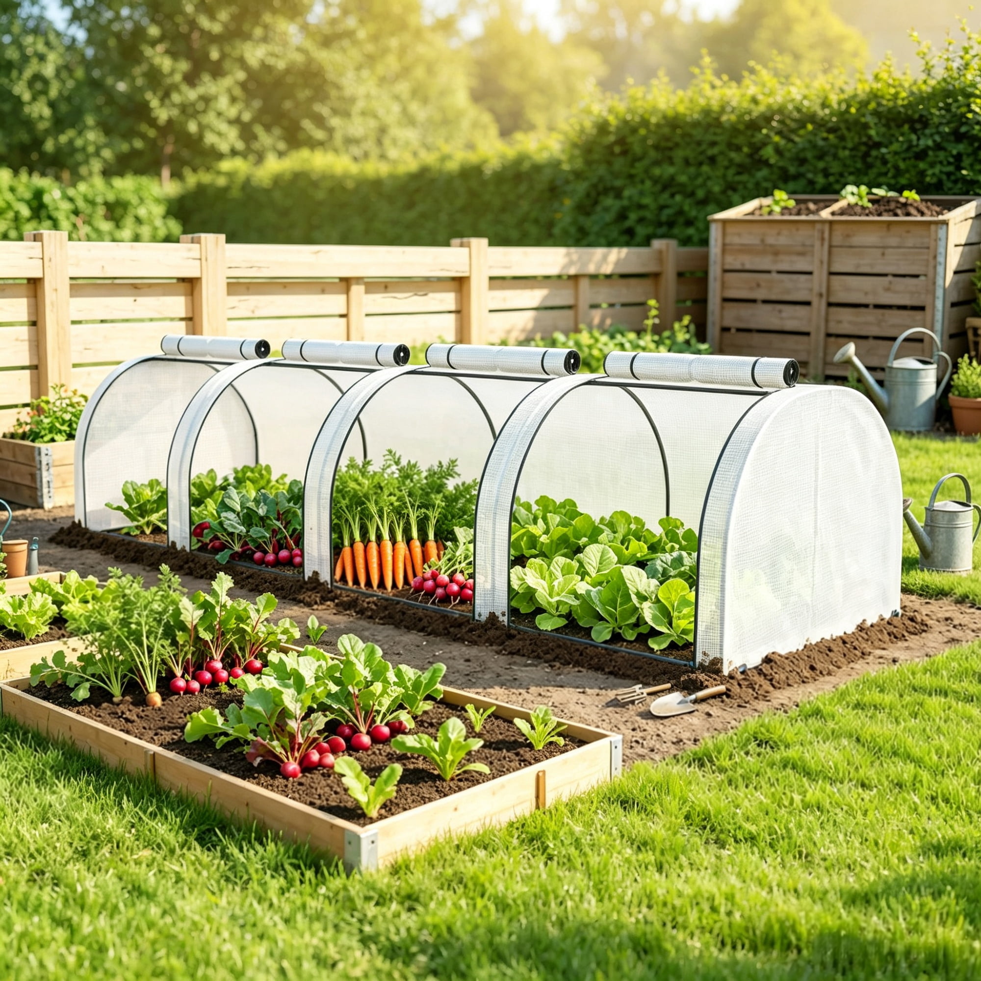 White Portable 13' L x 3' W x 2.5' H Tunnel Greenhouse, Garden Grow Tent with 4 Zipper Doors, Water/UV Protected PE Cover