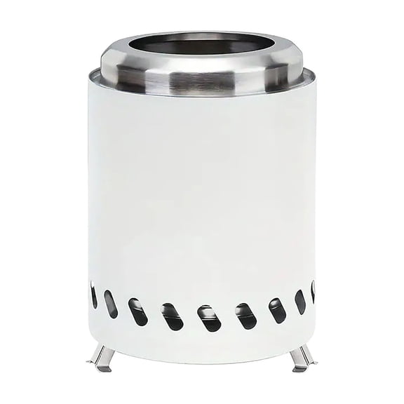 White Portable Bonfire Stove With Safe Design, Stable Base For Family Gathering And Outdoor Adventure 12X12X18In 8.5Lb