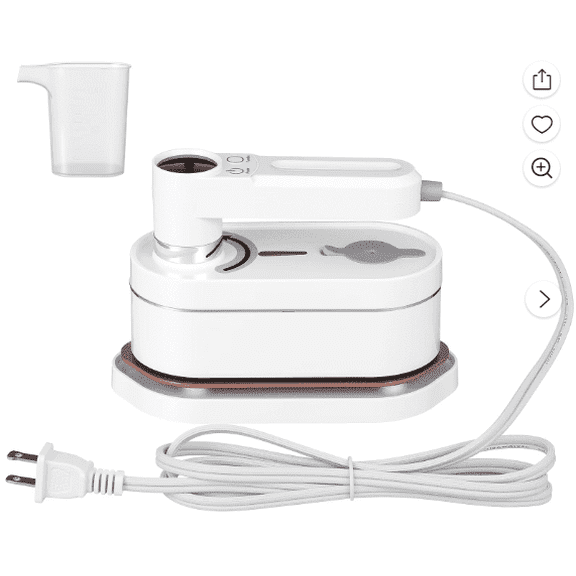 White Portable Handheld Hand Steamer, Instant Heat Wrinkle Remover, 2 Modes 6 Fabric Settings, 110ml Water Tank AC110V US Plug