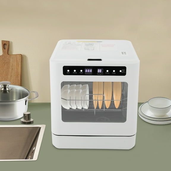 White Portable Mini Dishwasher, Countertop Dishwasher, Household Mini Dishwasher for Homes, Apartments
