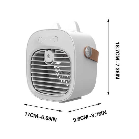White Portable Misting Fan Usb Rechargeable Adjustable Speeds Design