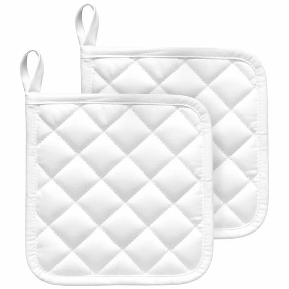 White Pot Holders for Kitchen Heatproof Potholder, 2 Pack Modern Simple White Backdrop Hot Pads Multipurpose Oven Pads Cloth Potholders Trivet for Cooking and Baking