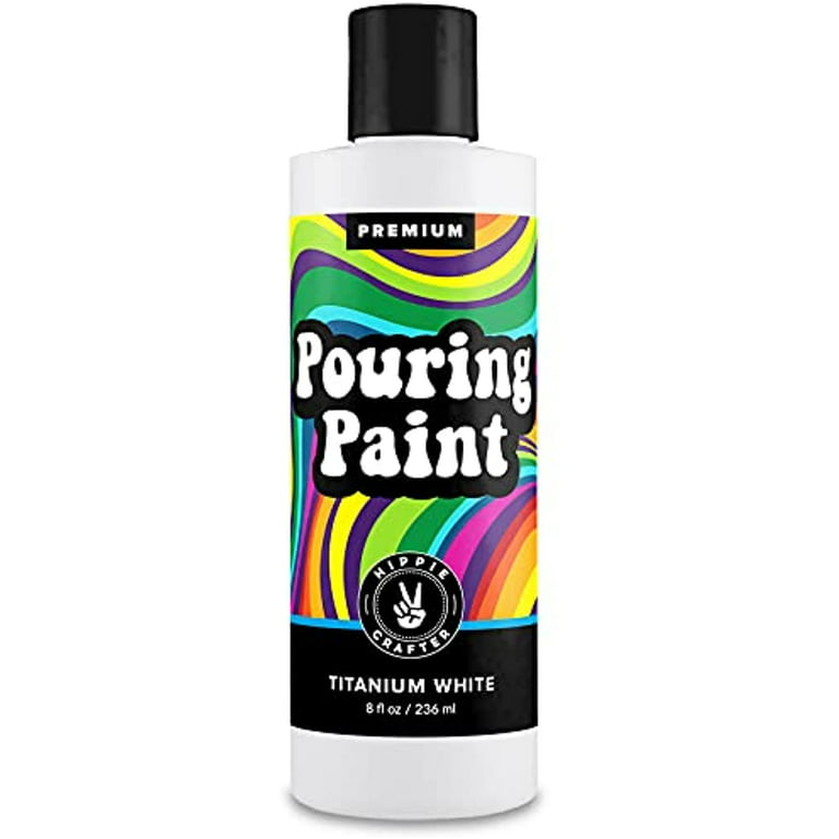 White Pouring Paint Acrylic Pouring for Pour Art and Flow Painting 8oz 236  ml Bottle Titanium White