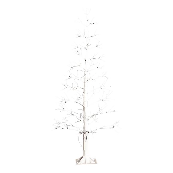 White Pre-Lit Christmas Tree Artificial With Warm White Twinkling Led Lights Usb Powered 1.2 Meters Height For Indoor Holiday Decorations Home And Party Use Easy Setup And Storage 1Pc