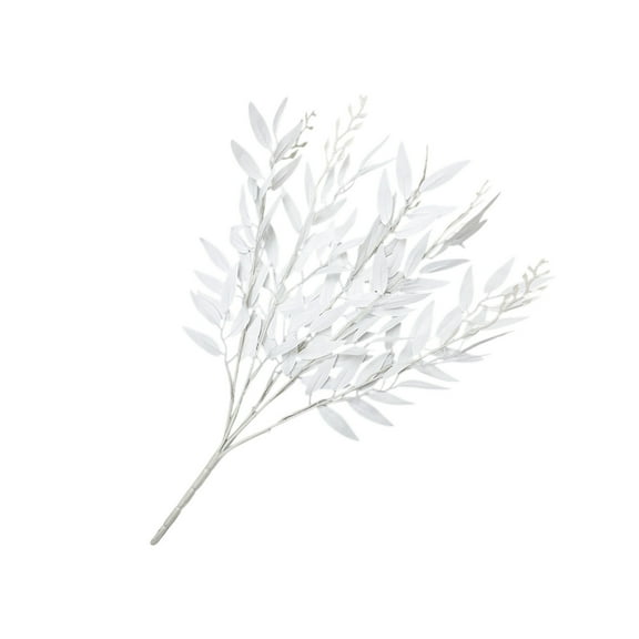 White Premium Artificial Willow Leaves Home Decor Plastic Greenery Arrangement White Decorative Foliage Realistic Fake Plants #b68d4
