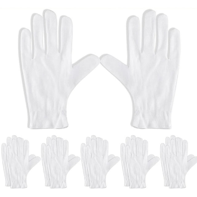 White Premium Cotton Gloves for Sleeping,10 Pairs White Cotton Gloves