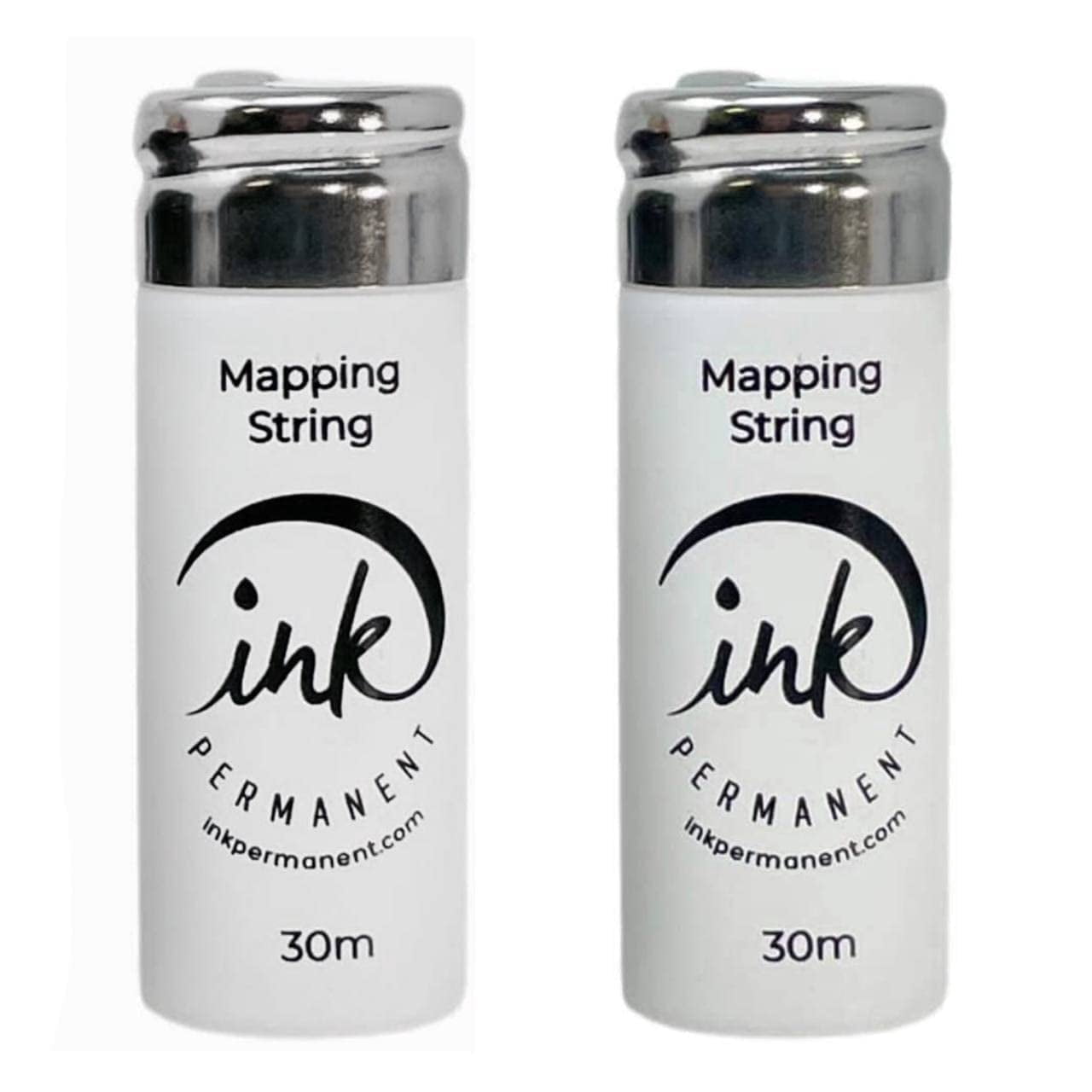 White Premium Pre-Inked Mapping String [2 X 100 Ft Bottles] Eyebrow for ...