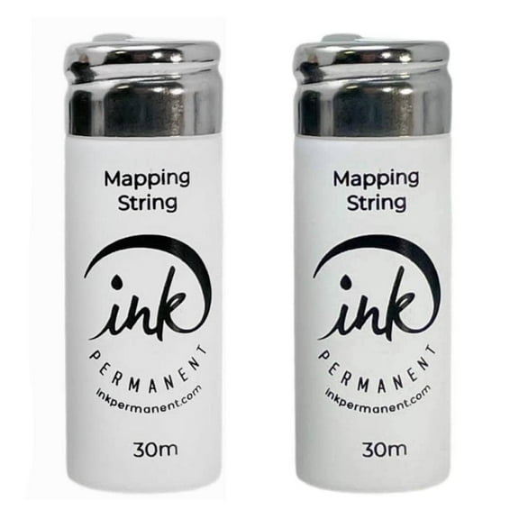 White Premium Pre-Inked Mapping String [2 X 100 Ft Bottles] Eyebrow for Permanent Makeup and Microblading 60m (200 ft) Total