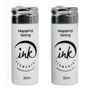 White Premium Pre-Inked Mapping String [2 X 100 Ft Bottles] Eyebrow for Permanent Makeup and Microblading 60m 200 ft Total
