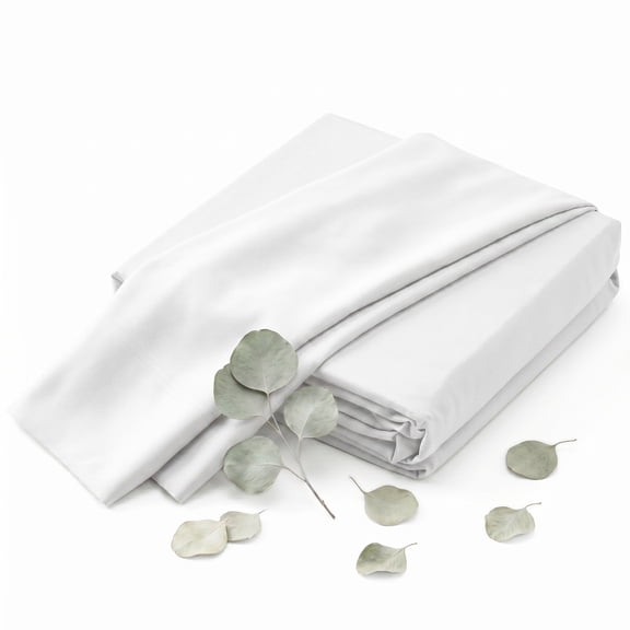 White Premium Silky Soft 100% Tencel Lyocell Derived from Eucalyptus 4-Piece Sheet Set, Oeko-TEX Certified, King - Soft