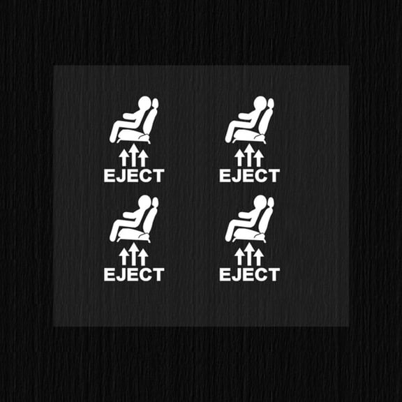 White Press On Car Button Decals Popup Adhesive Stickers Universal Vehicles