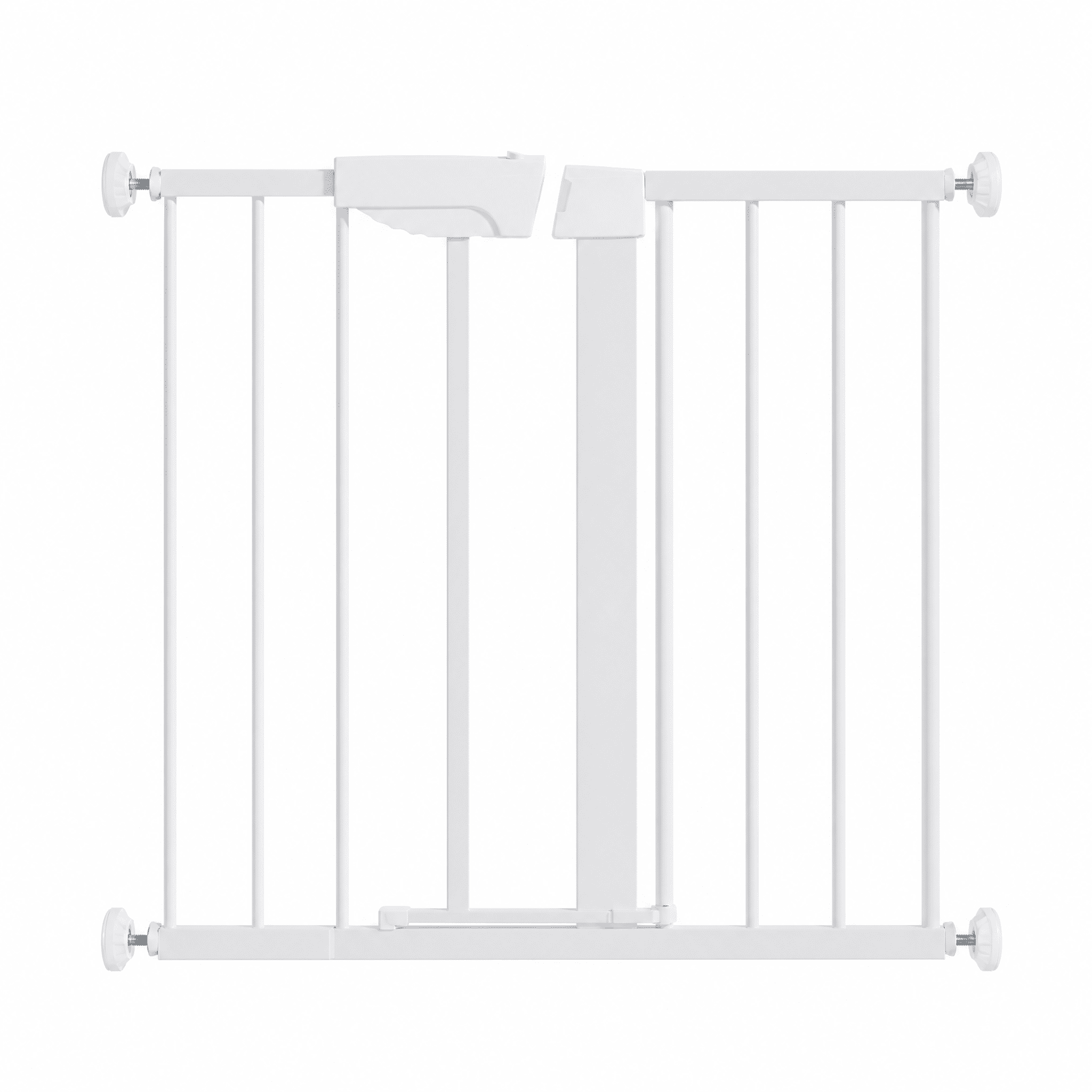 White Pressure Mounted Baby & Pet Gate 29.5"-45.3" Wide with Wall Protector, No Drill Walk Through Safety Gate for Doorways & Stairs