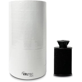 White Pricing Labels, 1 Line,for Monarch 1131 Price Gun – 1 Sleeve, 20,000 Labels with Security Slits and Free Ink Roller