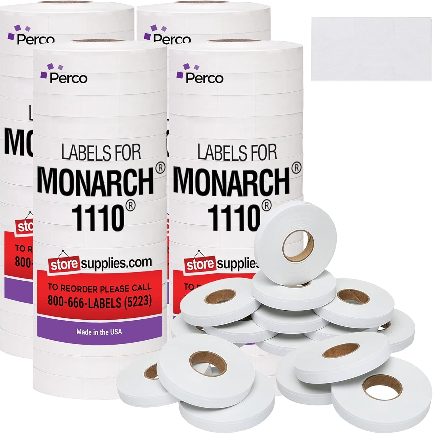 Pricing Labels for Monarch 1110 White - 68,000 labels w/ 64 Rolls Value Pack, 4 Sleeves - Made in USA