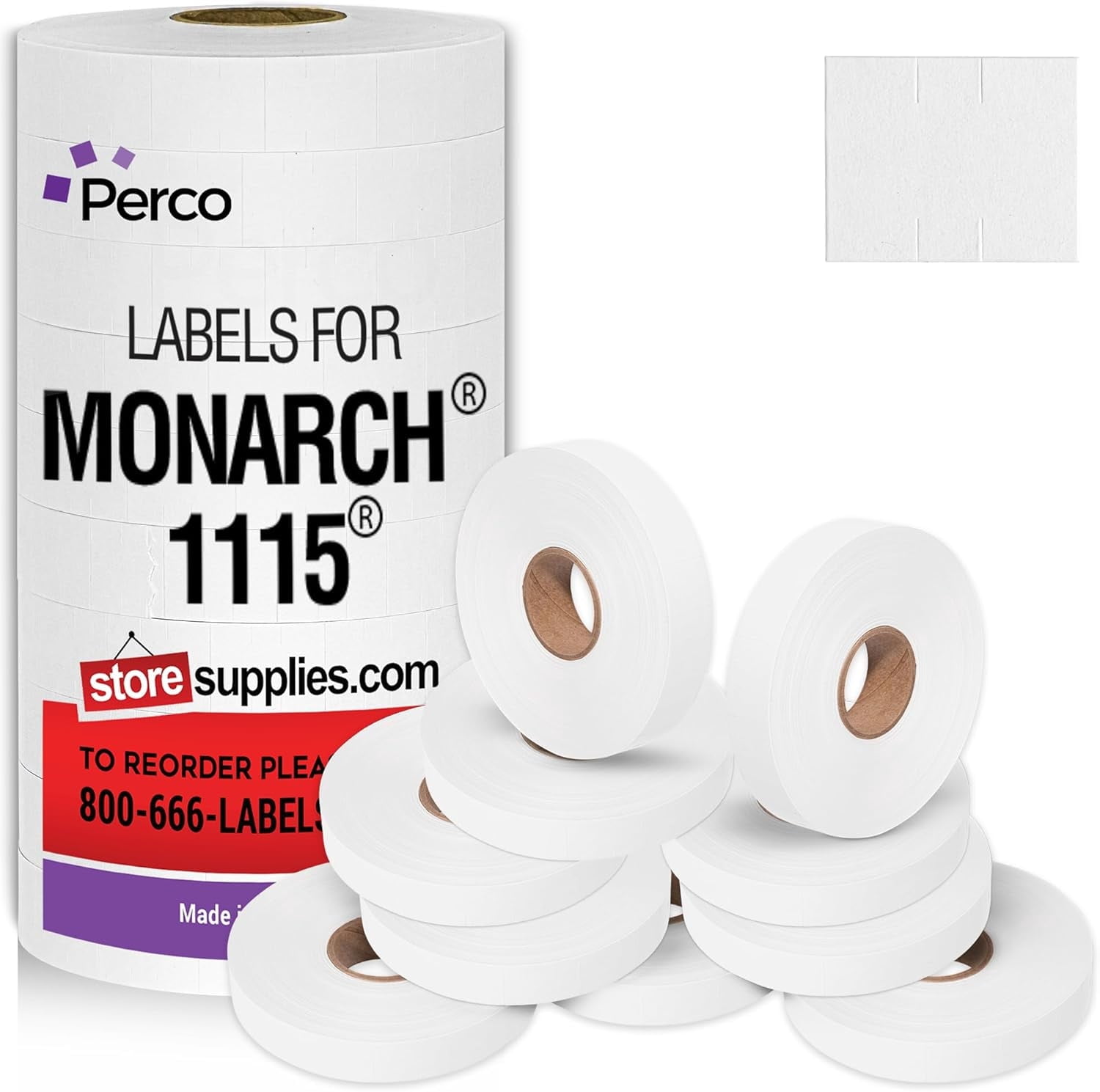 Pricing Labels for Monarch 1115 White - 15,000 labels w/ 10 Rolls Value Pack, 1 Sleeve - Made in USA