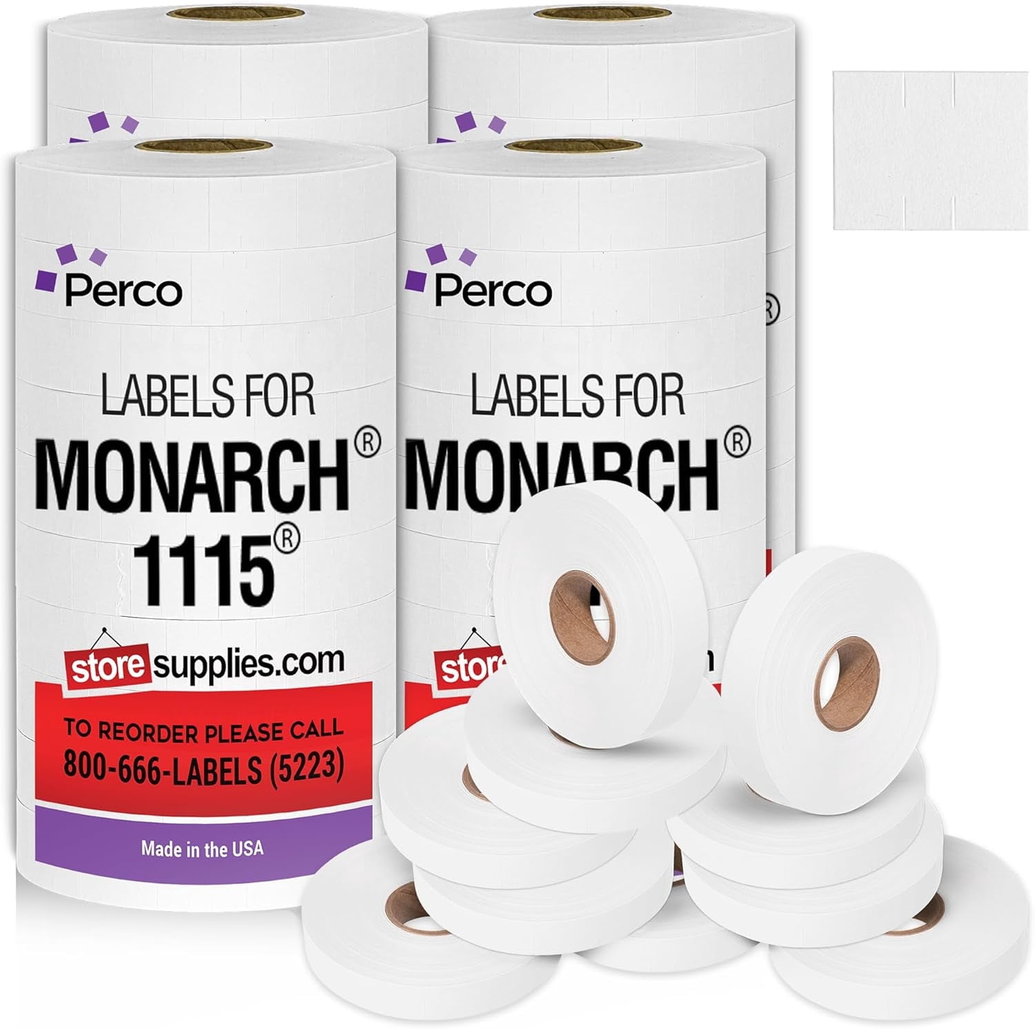 Pricing Labels for Monarch 1115 White - 60,000 labels w/ 40 Rolls Value Pack, 4 Sleeves - Made in USA