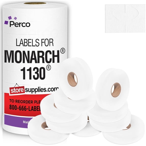 Pricing Labels for Monarch 1130 White - 25,000 labels w/ 10 Rolls Value Pack, 1 Sleeve - Made in USA