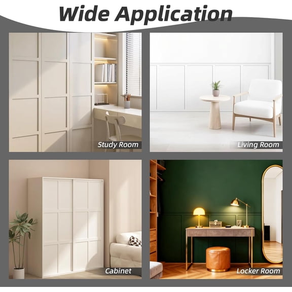 White Primed Wainscoting Kit Premade Board and Batten Paintable Molding Trim Covers 120 x 43.5 Inch Accent Wall Panel for Kitchen Bedroom Living Room Home Decor with Edge Strip