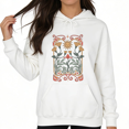 thumbnail image 1 of White Print Hoodie Graphic Hoodie Art Nouveau Sun Floral Daily Casual Relaxing Witchy Inspired Tops S-2XL Tops, 1 of 5