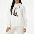 thumbnail image 1 of White Print Hoodie Sweatshirt Graphic Sweatshirt Fox Butterfly Minimal Style Size S-2XL Tops, 1 of 5