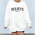 thumbnail image 1 of White Print Sweatshirt Graphic Sweatshirt Believe John 14:1 Christian Bible Verse Casual Daily Worship Tops S-3XL, 1 of 5