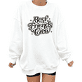 thumbnail image 1 of White Print Sweatshirt Graphic Sweatshirt Best Friends Crew Design Casual Wear For Daily Outfits And Friendship Celebrations Tops S-3XL, 1 of 5
