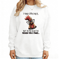 thumbnail image 1 of White Print Sweatshirt Graphic Sweatshirt Calm Humor Animal Joke Size S-3XL Tops, 1 of 5