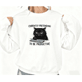 thumbnail image 1 of White Print Sweatshirt Graphic Sweatshirt Currently Pretending To Be Productive Cat Casual Wear S-3XL Tops, 1 of 5
