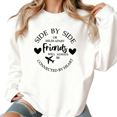 thumbnail image 1 of White Print Sweatshirt Graphic Sweatshirt Side By Side Or Miles Apart Friends Design Apparel For Long Distance BFF Gatherings And Travel Occasions Tops S-3XL, 1 of 5