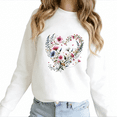 thumbnail image 1 of White Print Sweatshirt Graphic Sweatshirt Wildflower Heart Daily Casual Relaxing Love Inspired Tops S-3XL Tops, 1 of 5